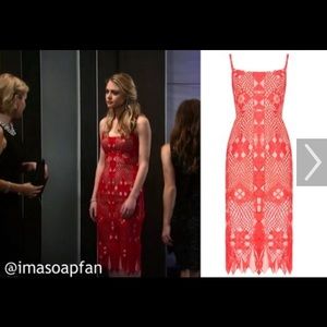 BCBG Red Geometric Lace Dress